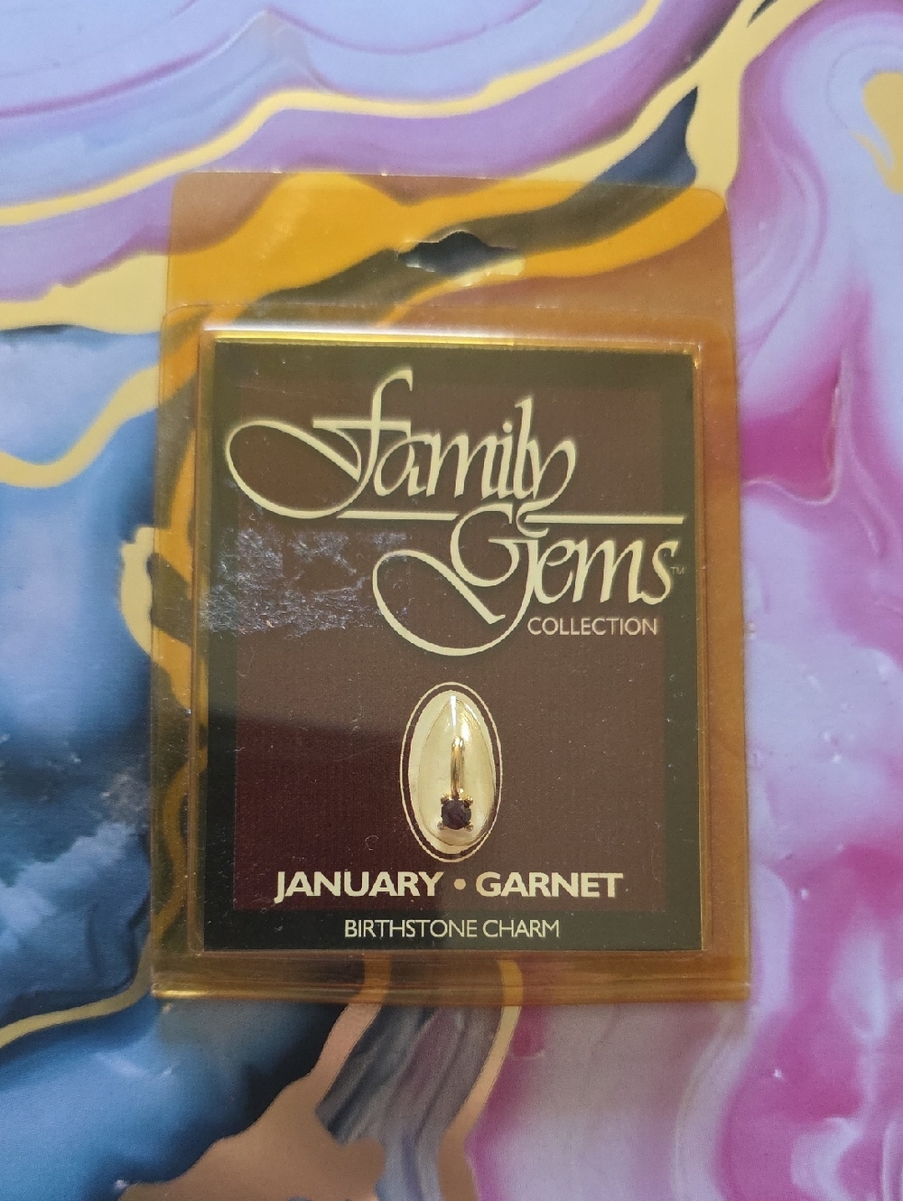 Family Gems Collection January Garnet Birthstone Charm 18k Layered